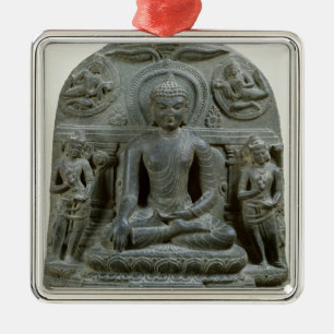 Ornement Métallique Bouddha assis dans la méditation