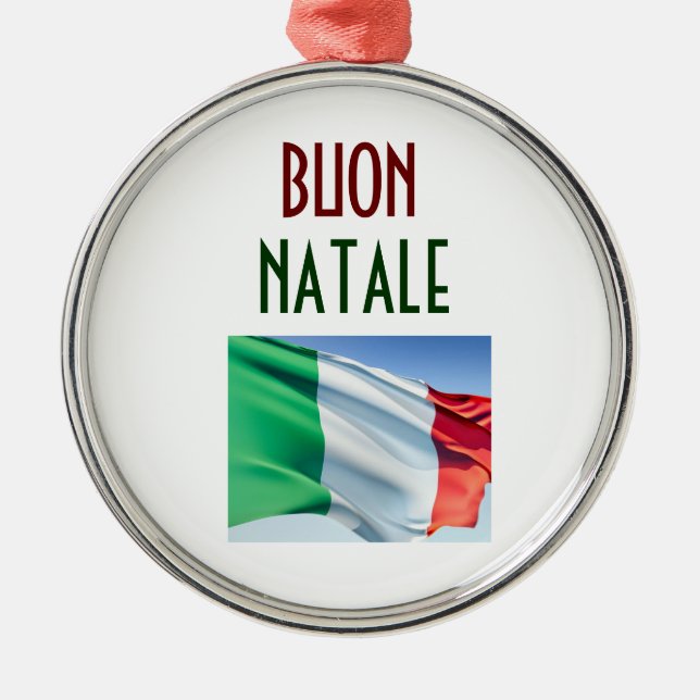 ORNEMENT MÉTALLIQUE BOUTON NATALE ITALIAN FLAG CHRISTMAS ORNAMNAMNAMNA (Devant)