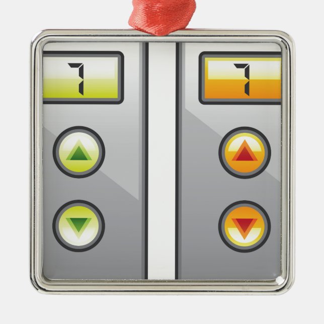 Ornement Métallique Boutons d'ascenseur (Devant)