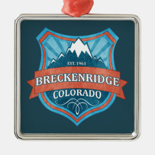 Ornement Métallique Breckenridge Colorado turquoise bouclier de grunge