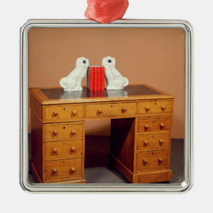 Ornement Métallique Bureau victorien de kneehole et une paire de