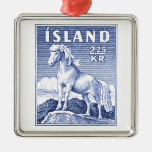 Ornement Métallique Cachet d'embarquement de chevaux islandais 1958