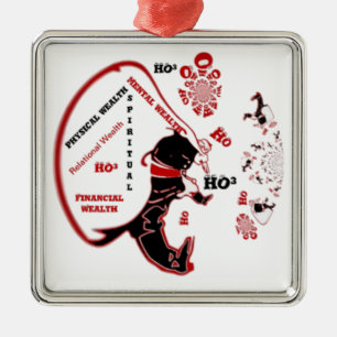 Ornement Métallique Cadeau Père Noël Secret - Prospérité et Richesse