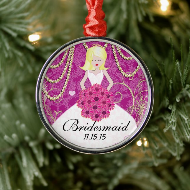 Ornement Métallique Cadeaux de demoiselles d'honneur Blonde que vous c (Arbre)