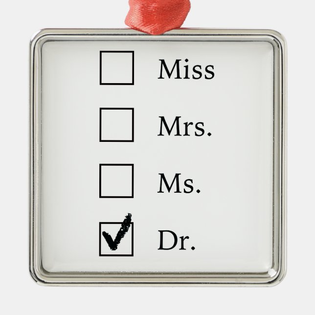 Ornement Métallique Cadeaux de PhD pour des femmes (Devant)