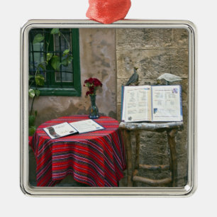 Ornement Métallique Café Sidewalk, Chania, Crète, Grèce