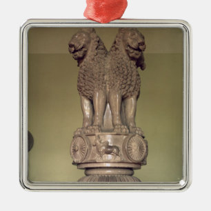 Ornement Métallique Capital de lion du pilier de l'empereur Ashoka