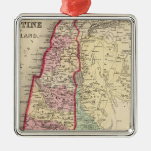Ornement Métallique Carte de la Palestine, Jérusalem par Mitchell