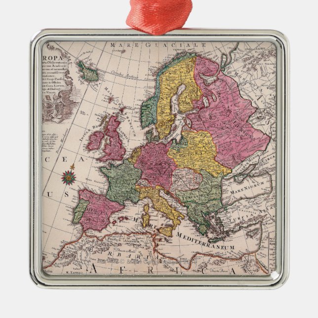 Ornement Métallique Carte de l'Europe 3 (Devant)