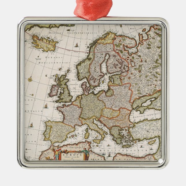 Ornement Métallique Carte de l'Europe 4 (Devant)