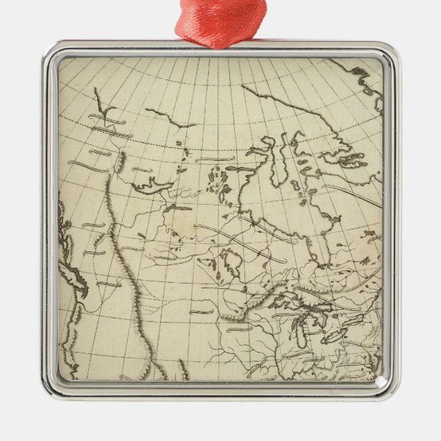 Ornement Métallique Carte d'ensemble de l'Amérique du Nord (Devant)
