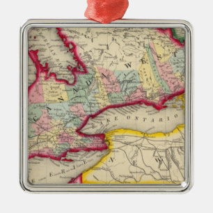 Ornement Métallique Carte du Canada occidentale dans les comtés