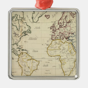 Ornement Métallique Carte du monde