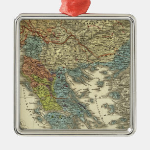 Ornement Métallique Carte ethnographique d'empire de tabouret