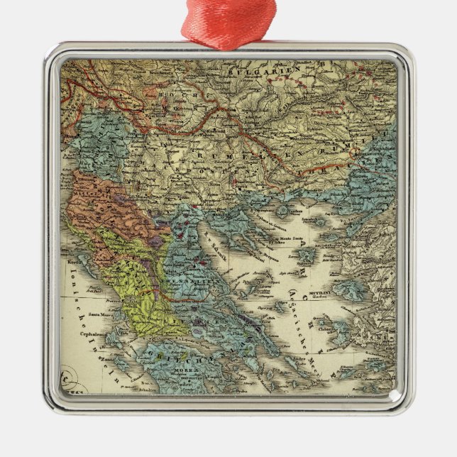 Ornement Métallique Carte ethnographique d'empire de tabouret (Devant)