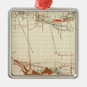 Ornement Métallique Cartes de mine de Comstock numéro III