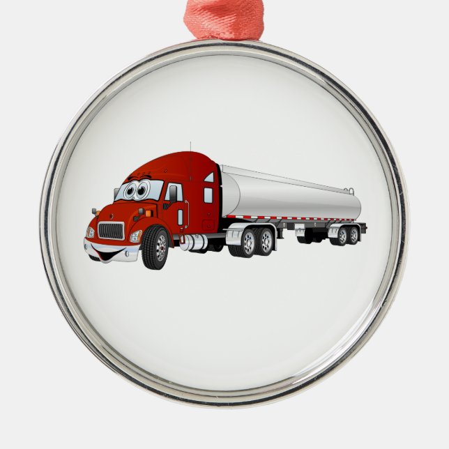 Ornement Métallique Carton de la remorque semi-camion Red Silver Trail (Devant)