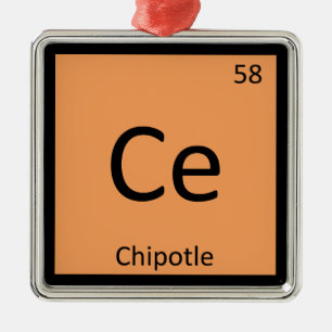 Ornement Métallique Ce - Tableau périodique de chimie de poivre de