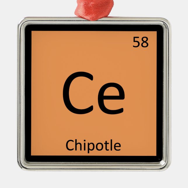 Ornement Métallique Ce - Tableau périodique de chimie de poivre de (Devant)