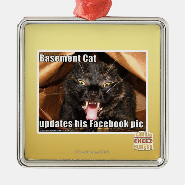 Ornement Métallique Chat de sous-sol (Devant)