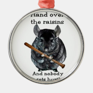 Ornement Métallique Chinchilla mignon de moyen de raisin sec