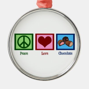 Ornement Métallique Chocolat d'amour de paix