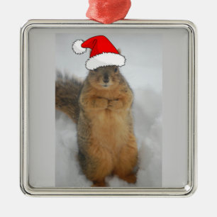 Ornement Métallique Christmas Squirrel