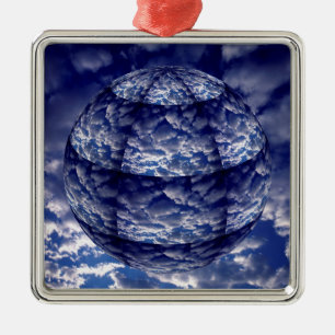 Ornement Métallique Cloud 3D Abstrait