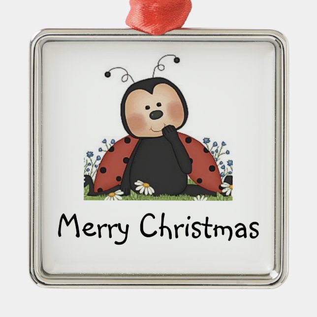 Ornement Métallique Coccinelle de Joyeux Noël (Devant)