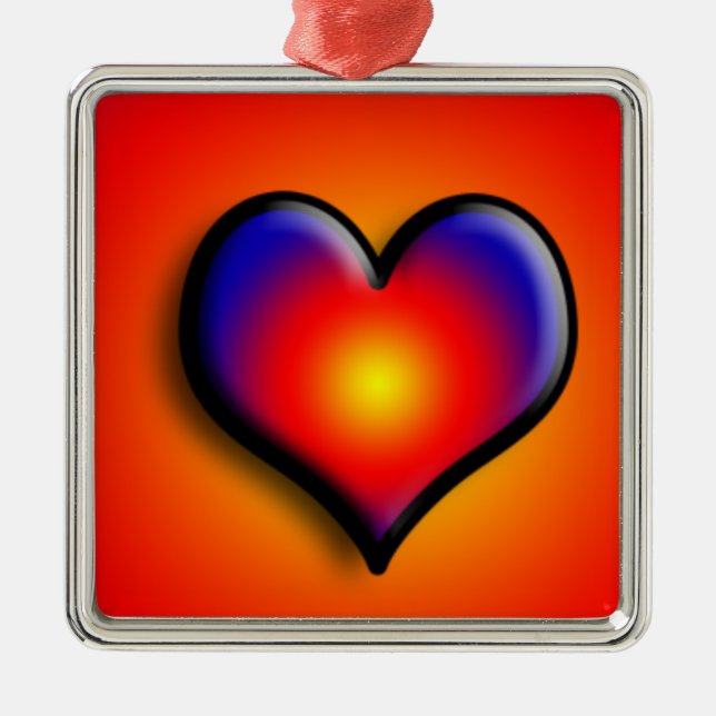 ORNEMENT MÉTALLIQUE COEUR COLORÉE (Devant)