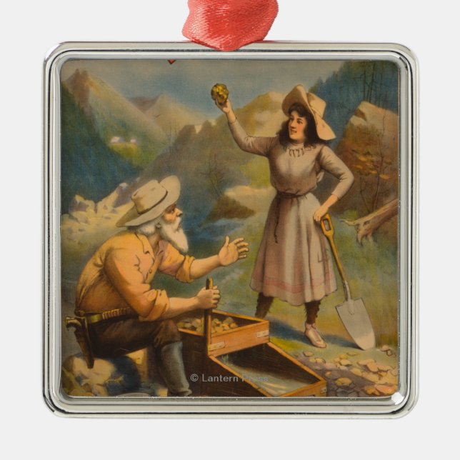 Ornement Métallique Coeur du théâtre d'extraction de l'or de Klondike (Devant)