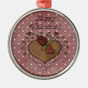 Ornement Métallique Coeurs et Garland Saint-Valentin