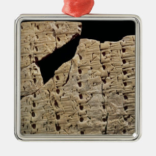 Ornement Métallique Comprimé avec le manuscrit cunéiforme, d'Uruk