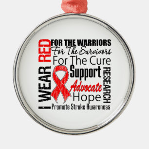 Ornement Métallique Conscience de course je porte l'HOMMAGE rouge de