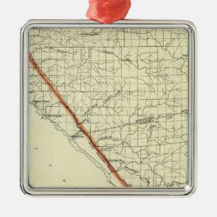 Ornement Métallique Côte de la Californie montrant la crevasse de San