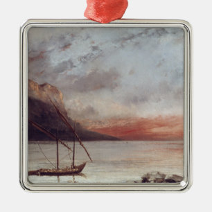 Ornement Métallique Coucher du soleil au-dessus de lac Leman, 1874