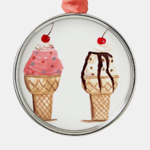 Ornement Métallique Crème glacée dessert Baker Cuisine sucré