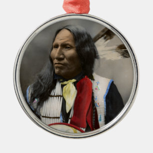 Ornement Métallique Cri au cru d'Indien d'Oglala Sioux 1899