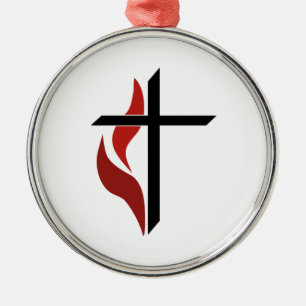 Ornement Métallique Croix flamme