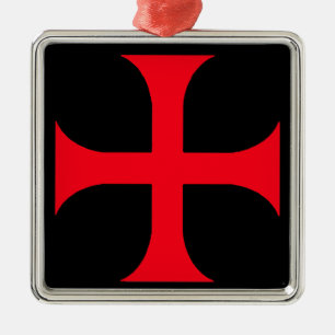 Ornement Métallique Croix-Rouge de Templar