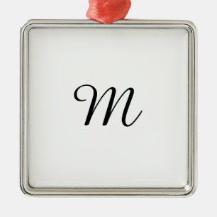 ORNEMENT MÉTALLIQUE CUSTOMIZABLE CUSTOM CUSTOMIZE MONOGRAM WHITE