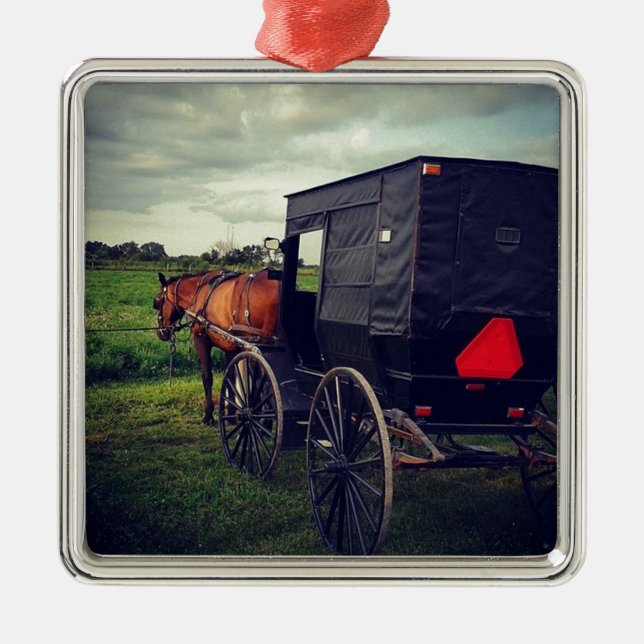 Ornement Métallique Dernière nuit dans une communauté Amish, Cheval Am (Devant)