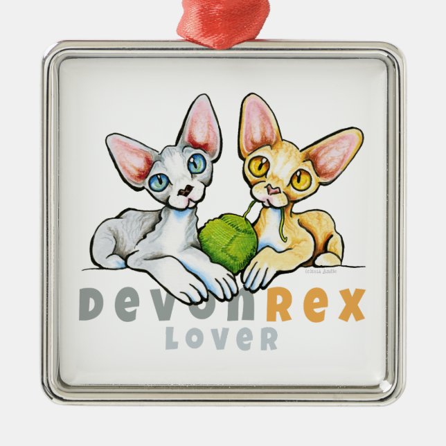 Ornement Métallique Devon Rex Lover (Devant)