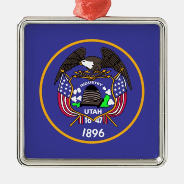 Ornement Métallique Drapeau de l'État de l'Utah (Devant)