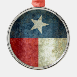Ornement Métallique Drapeau d'état du Texas - style vertical de