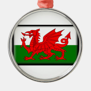 Ornement Métallique Drapeau du Pays de Galles
