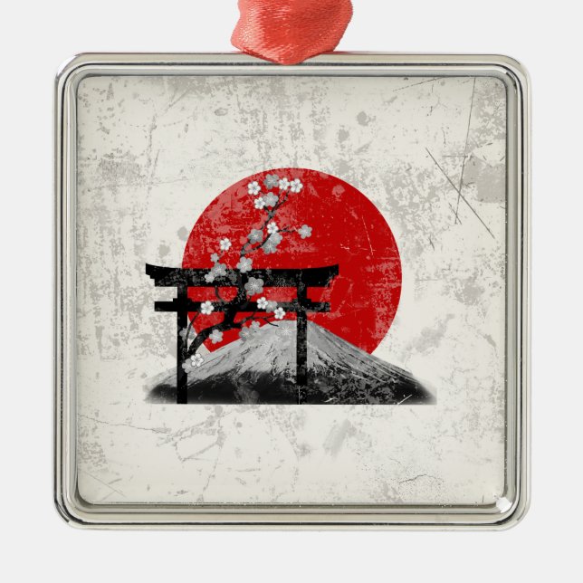 Ornement Métallique Drapeau et symboles du Japon ID153 (Devant)