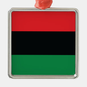 Ornement Métallique Drapeau rouge, noir et vert