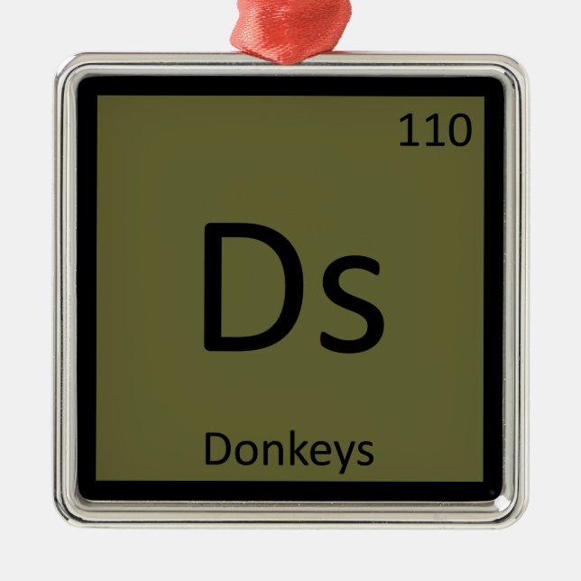 Ornement Métallique Ds - Chimie des ânes Élément de tableau périodique (Devant)