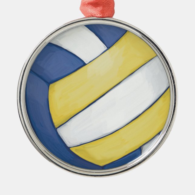 Ornement métallique élégant de volleyball (Devant)